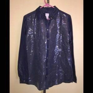 Women's Chico's Sequined Shirt Size Medium